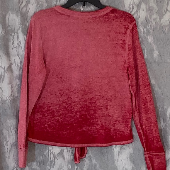 NWT American Rag Brand, Red V-Neck Burnout Tee, Lg - Picture 3 of 7